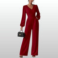 Astrid – Elegant Röd Långärmad Jumpsuit